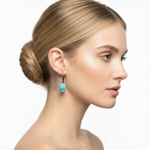 Handmade Glass Boba Tea Earrings Cute Kawaii Bubble Tea Dangle Earrings